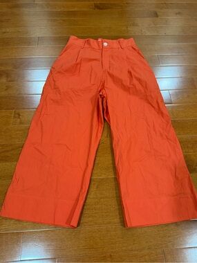 New Studio Nicholson Orange Cotton Wide Leg Cropped Greta Pants Sz. 1 (S)